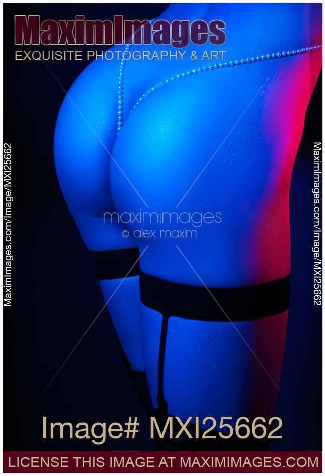 Pearls on sexy woman buttocks