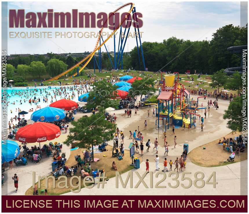 People at Canada's Wonderland Amusement Park