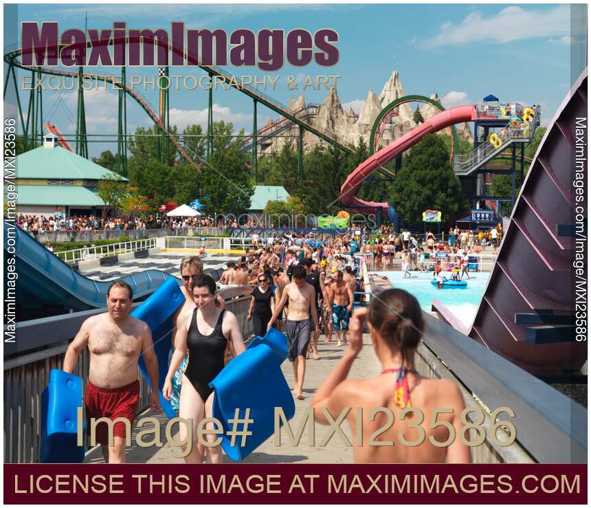 People at Canada's Wonderland Amusement Park