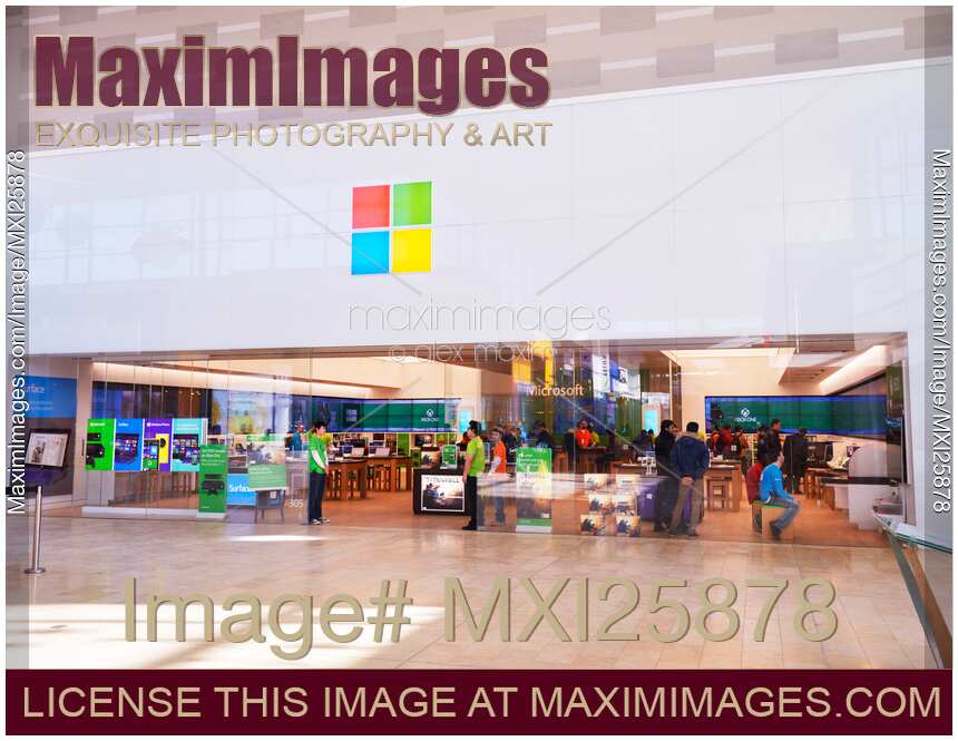 People at Microsoft store in Canada