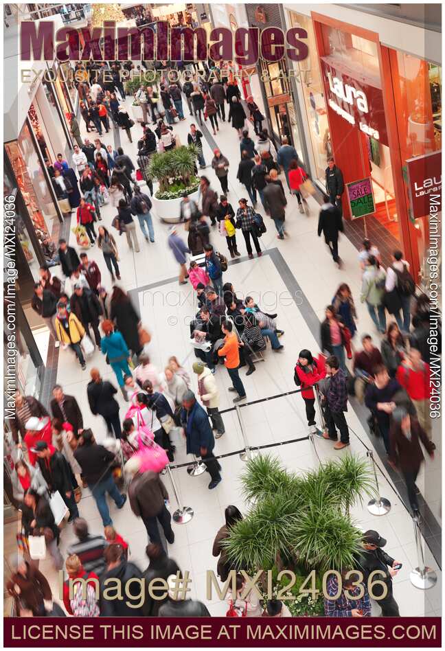 People at Toronto Eaton Centre shopping mall