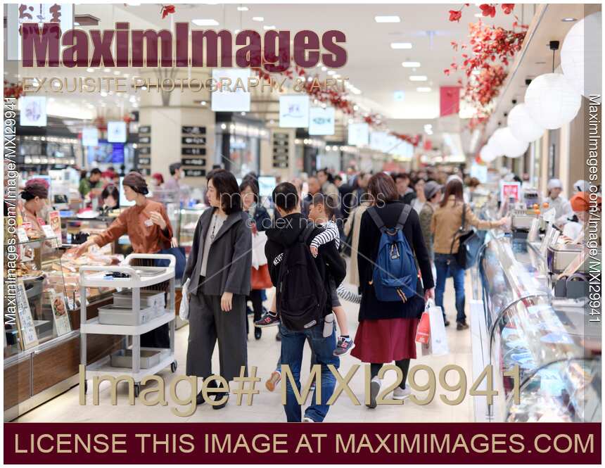 People in a Food Hall in Osaka Japan