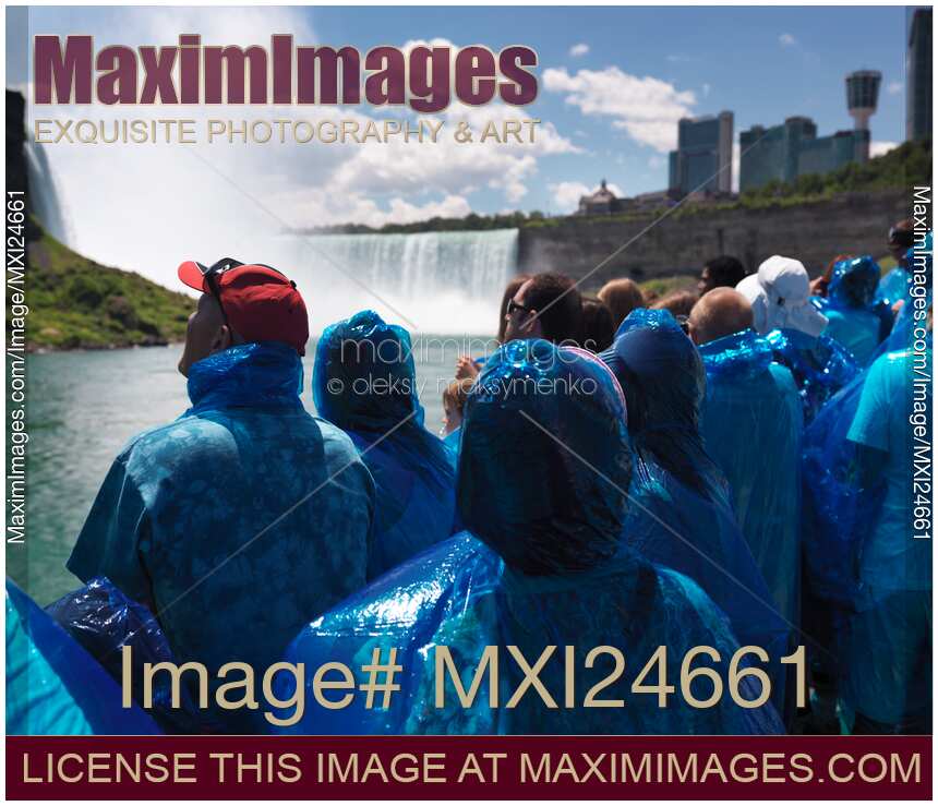 People on Niagara Falls Boat Ride