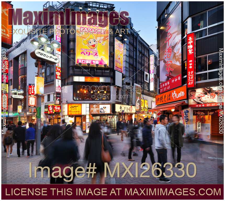 People on streets in Shibuya Tokyo