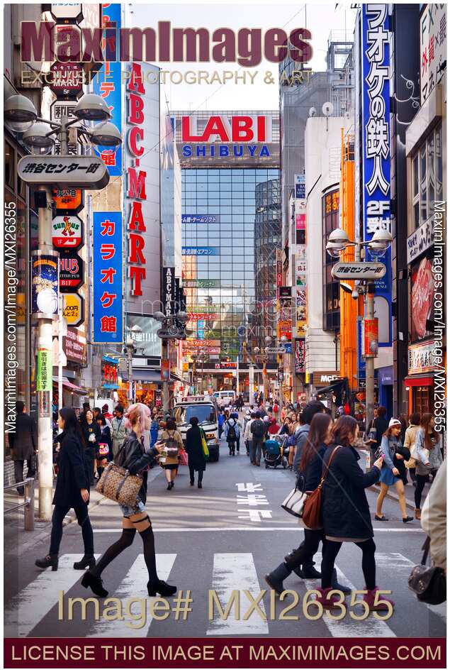 People on streets in Shibuya Tokyo