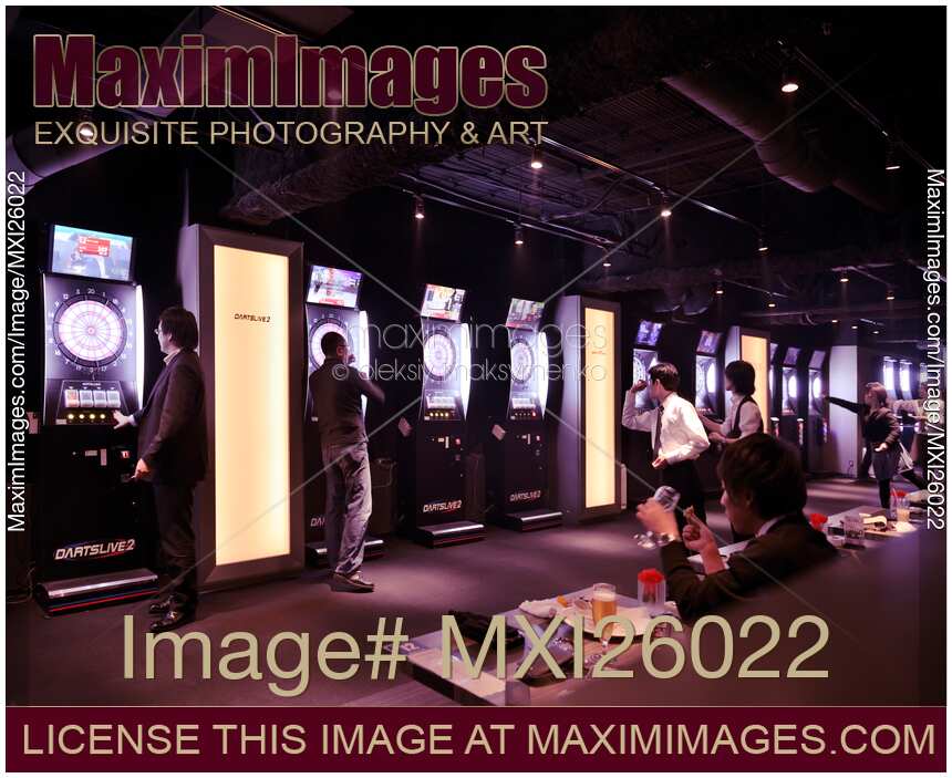 People playing darts in Japan