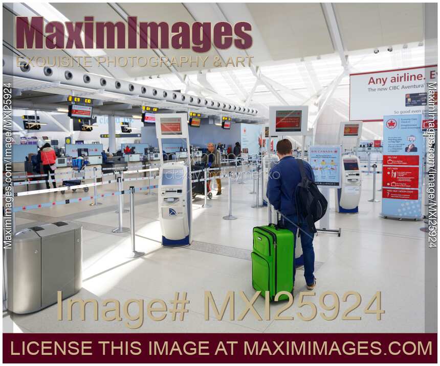 Person checking in at airport