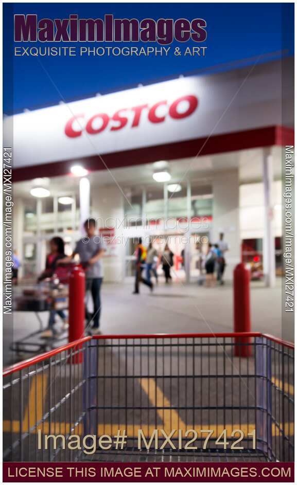 Stock photo Person entering COSTCO store in Toronto Canada
