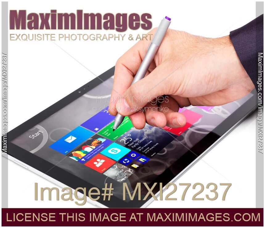Person using Microsoft tablet Surface Pro 3