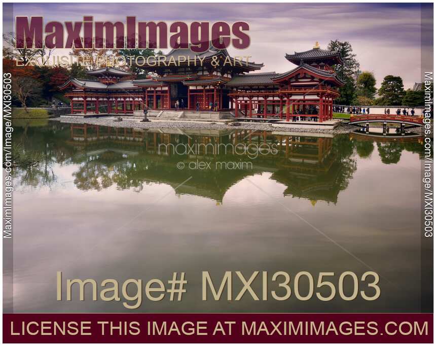Phoenix Hall Hoo-do of Byodoin Buddhist temple in a peaceful morning scenery Byodoin Kyoto Prefecture