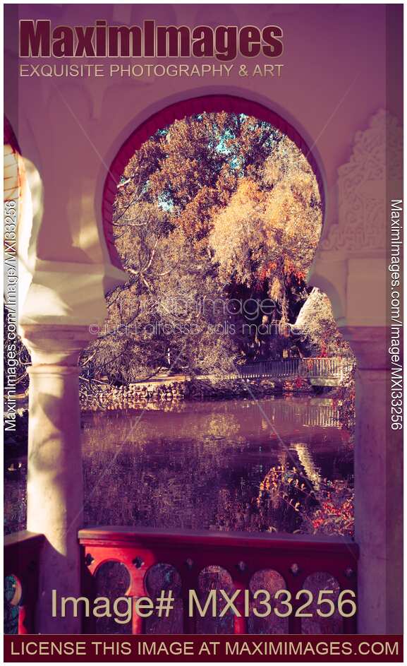 Pond at Maria Luisa Park in Seville Spain