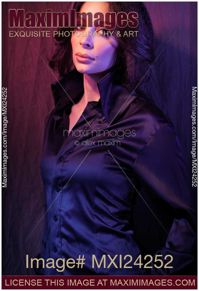 Portrait of a beautiful woman in black shirt