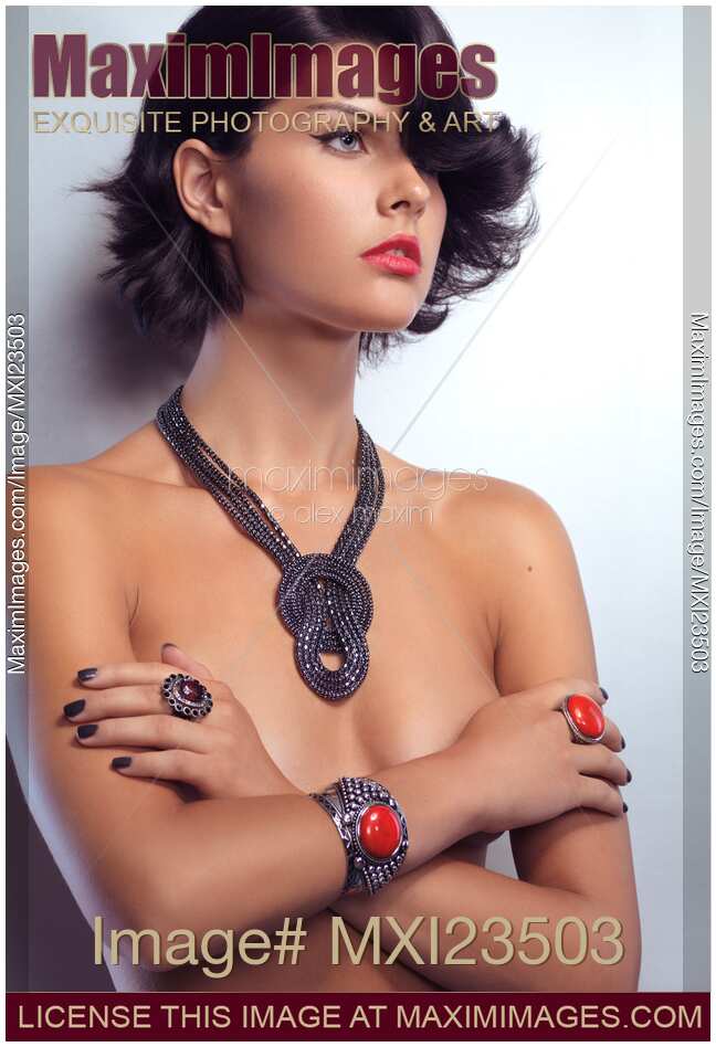 Portrait of a Beautiful Woman Wearing Jewellery