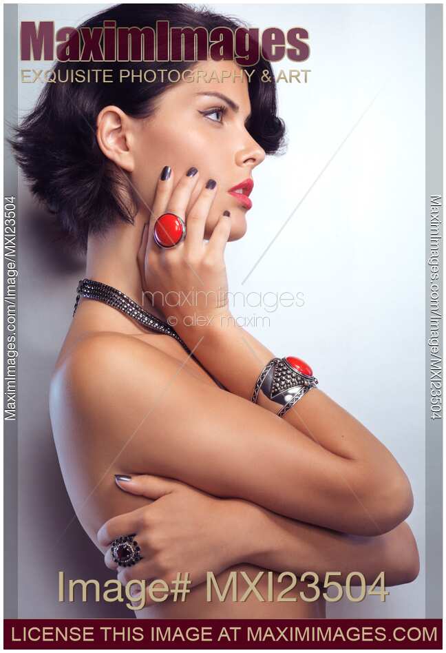 Portrait of a Beautiful Woman Wearing Jewellery