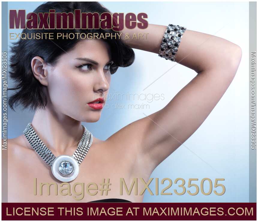 Portrait of a Beautiful Woman Wearing Jewellery