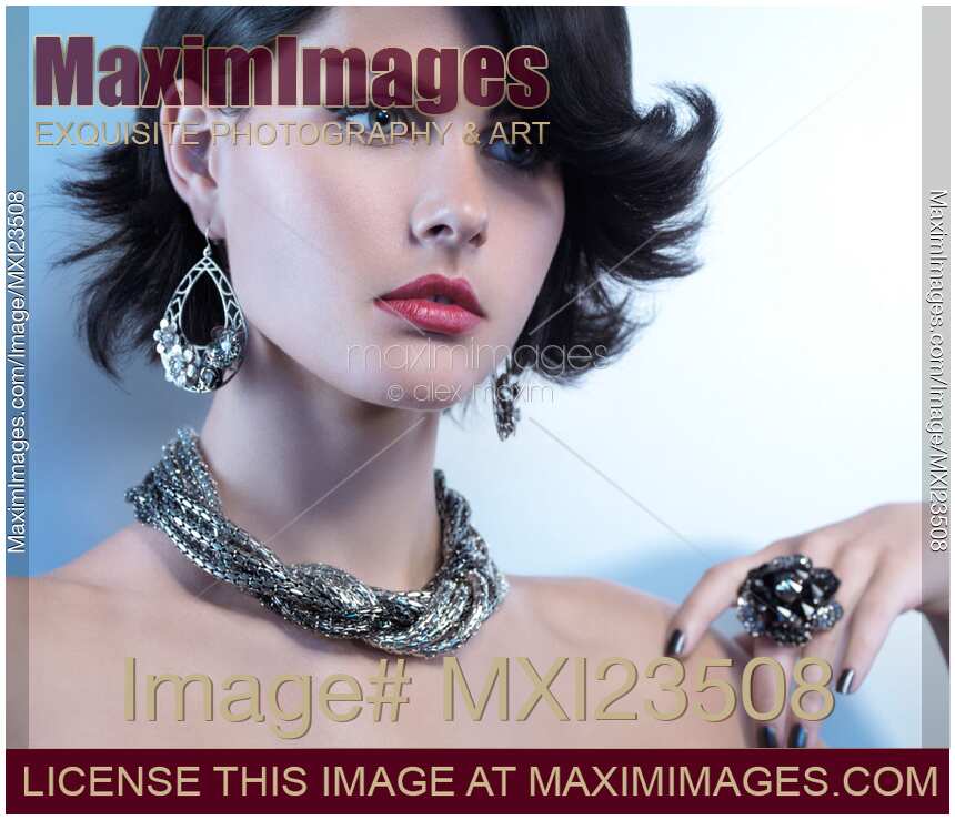 Portrait of a Beautiful Woman Wearing Jewellery