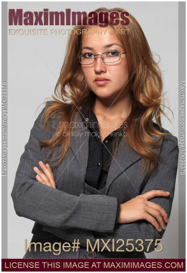 Portrait of asian girl wearing gray jacket