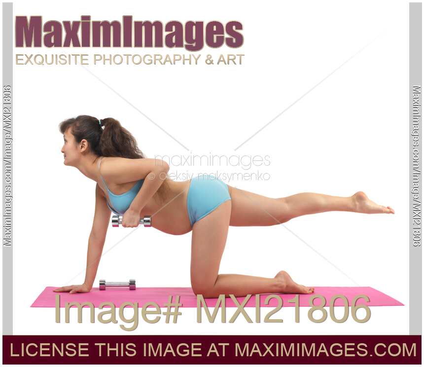 Pregnant Young Woman Doing Pilates Workout