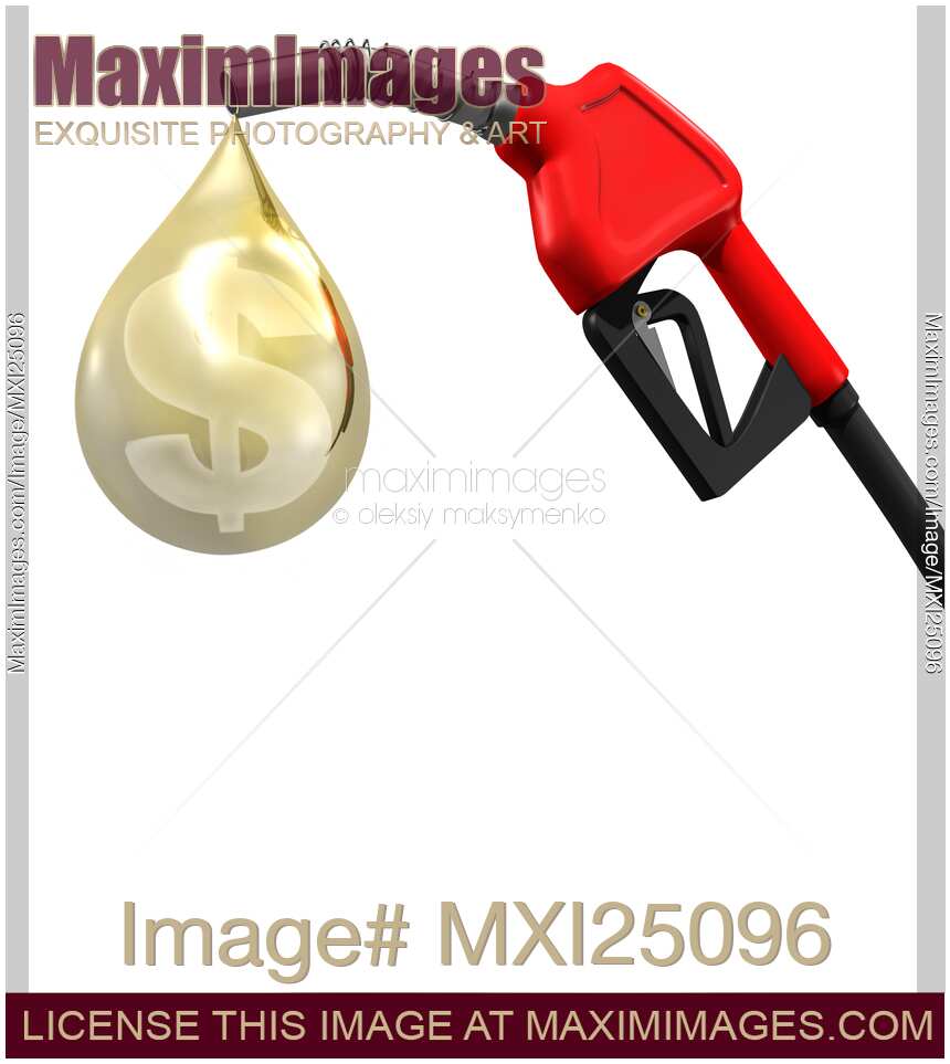 Price of gasoline gas station nozzle concept
