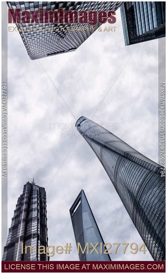 Pudong Shanghai modern architecture abstract view