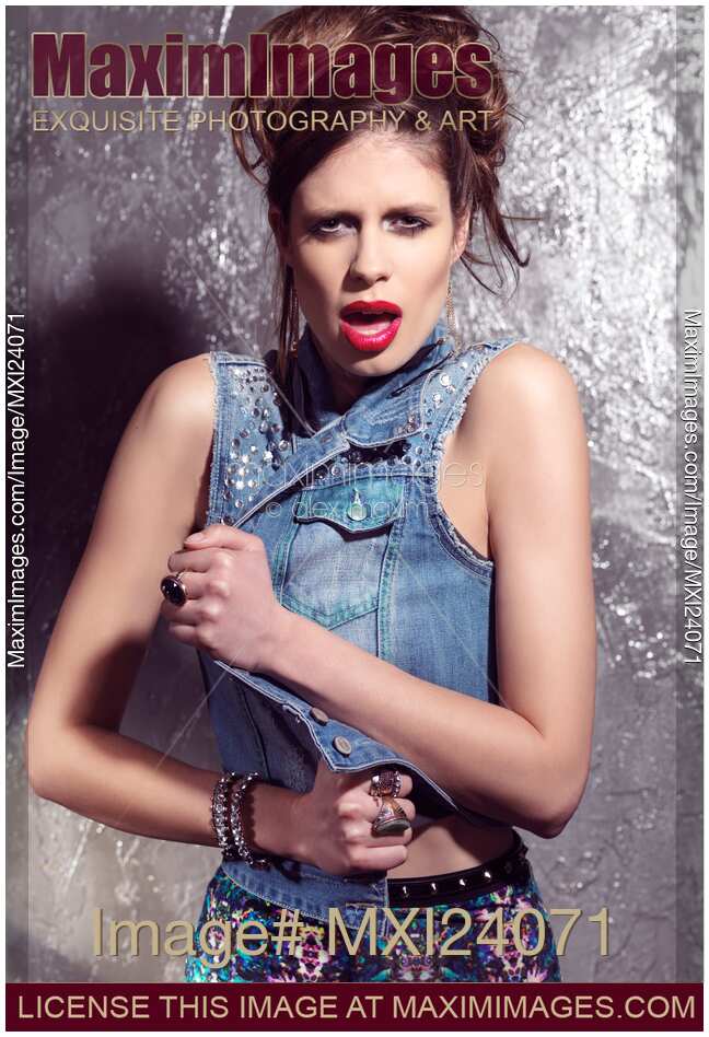Punk grunge fashion woman portrait