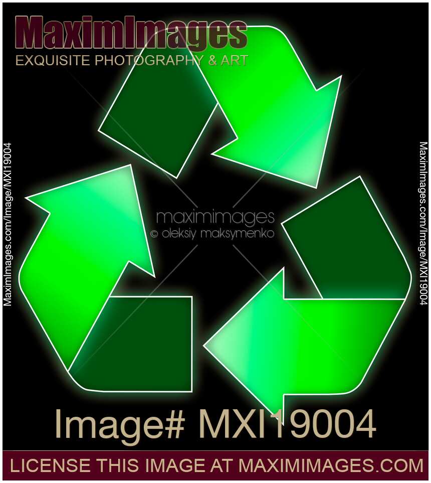 Recycling Symbol isolated on black