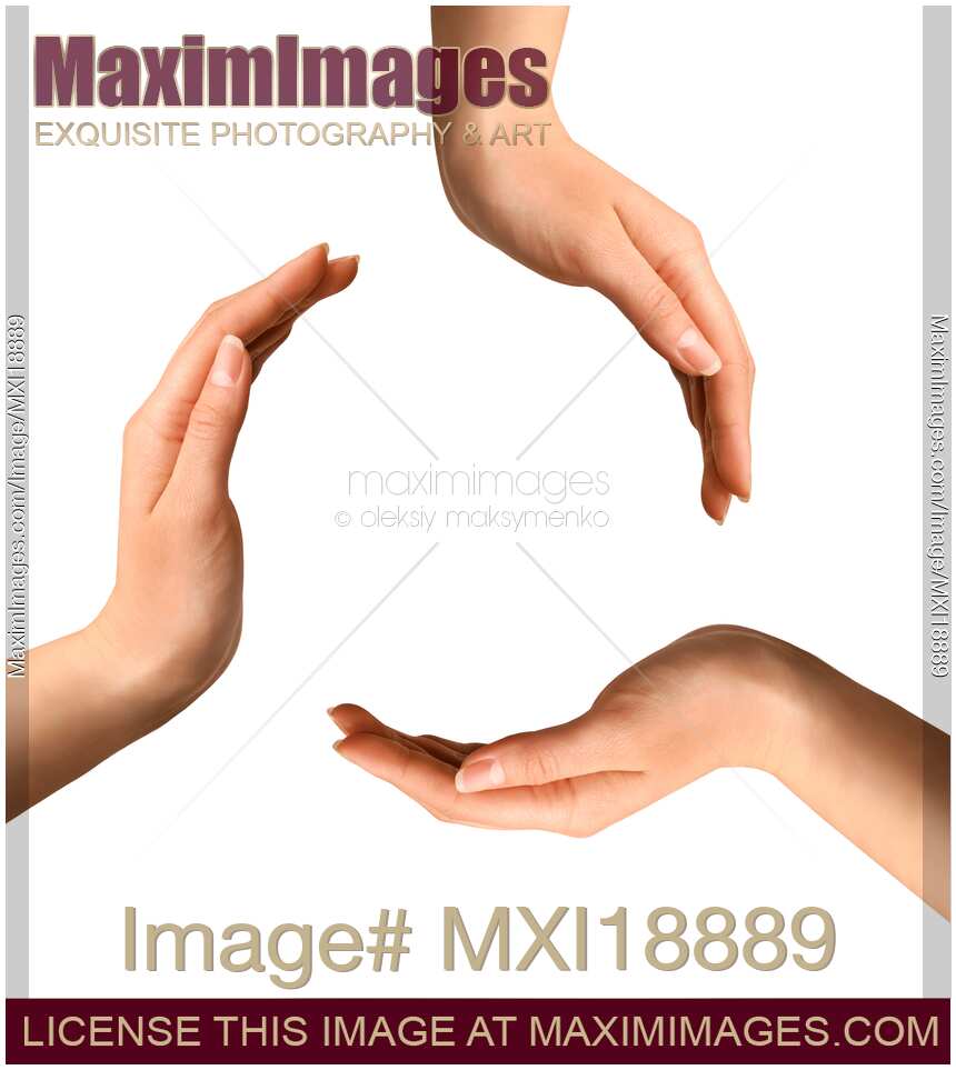 Recycling symbol made by hands