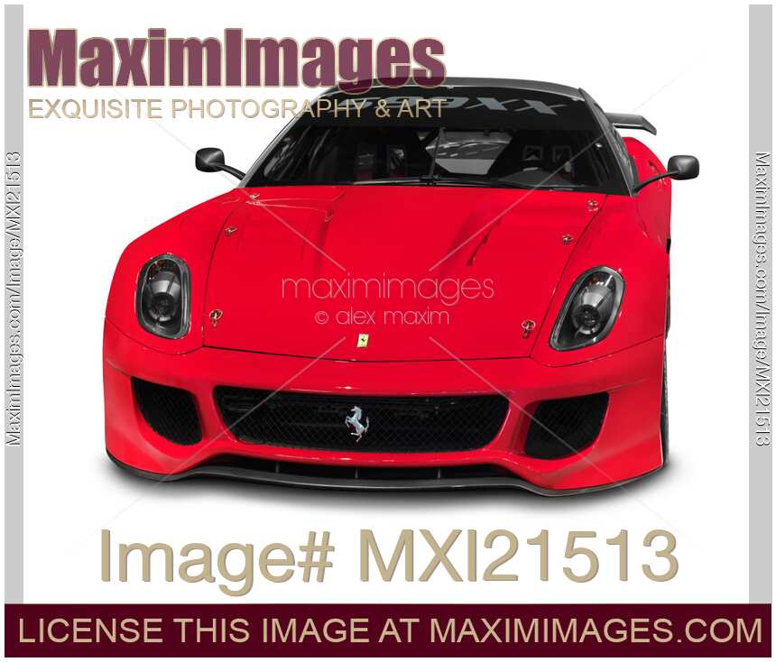 Red Ferrari 599XX sports car isolated on white