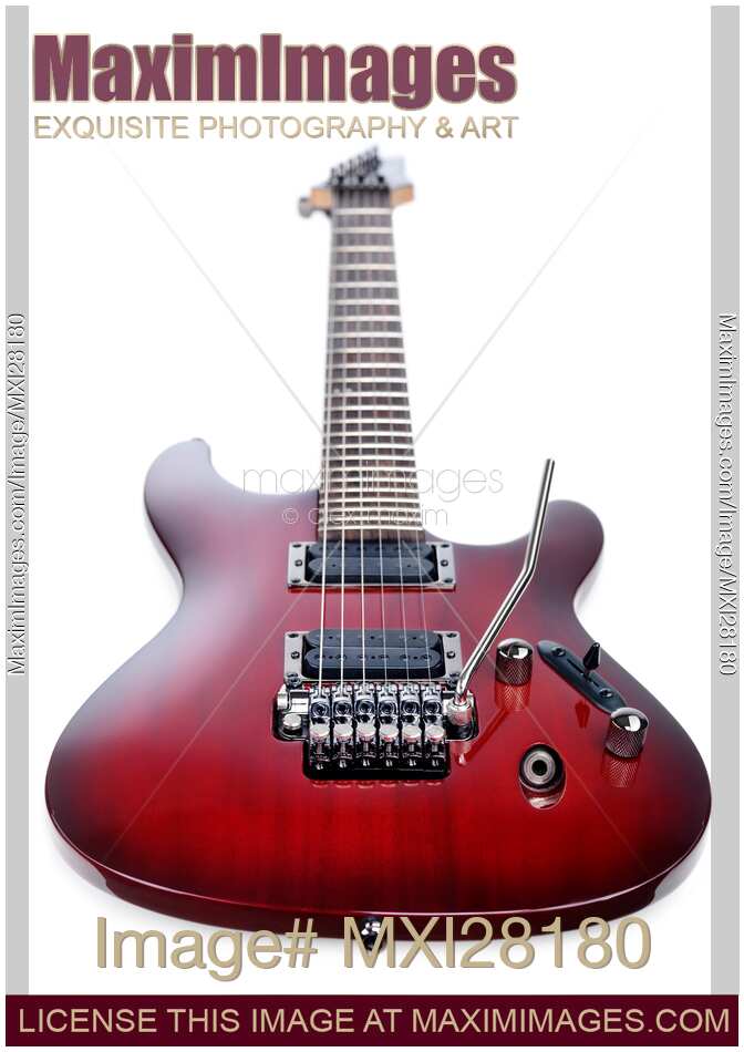 Red Ibanez electric guitar isolated on white