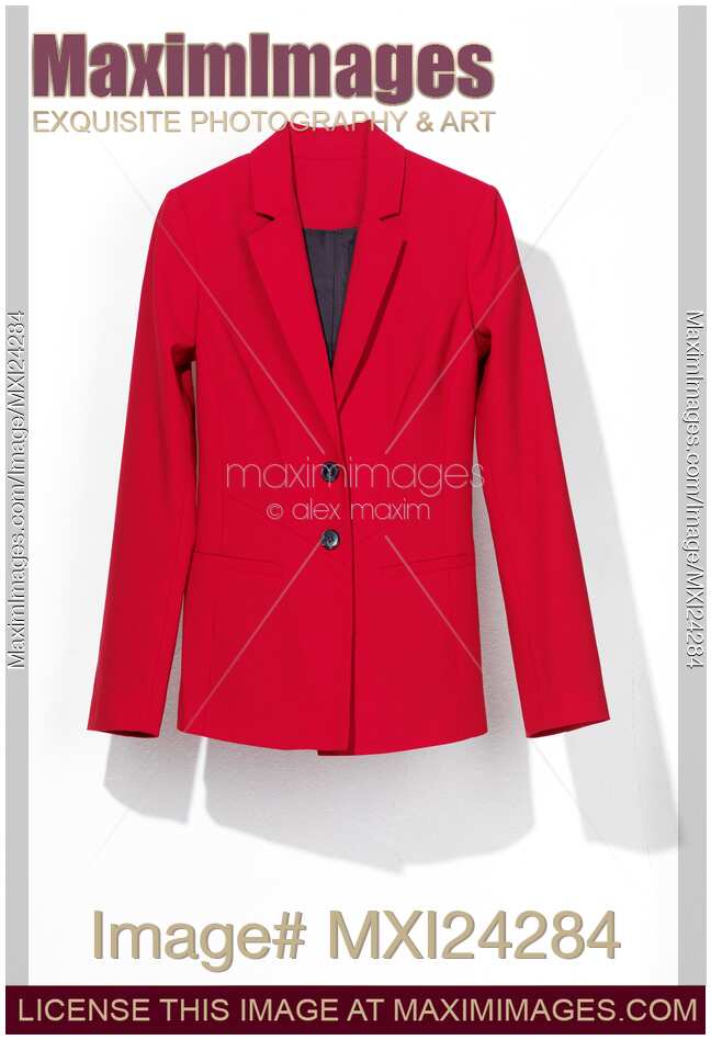 Red jacket on white background