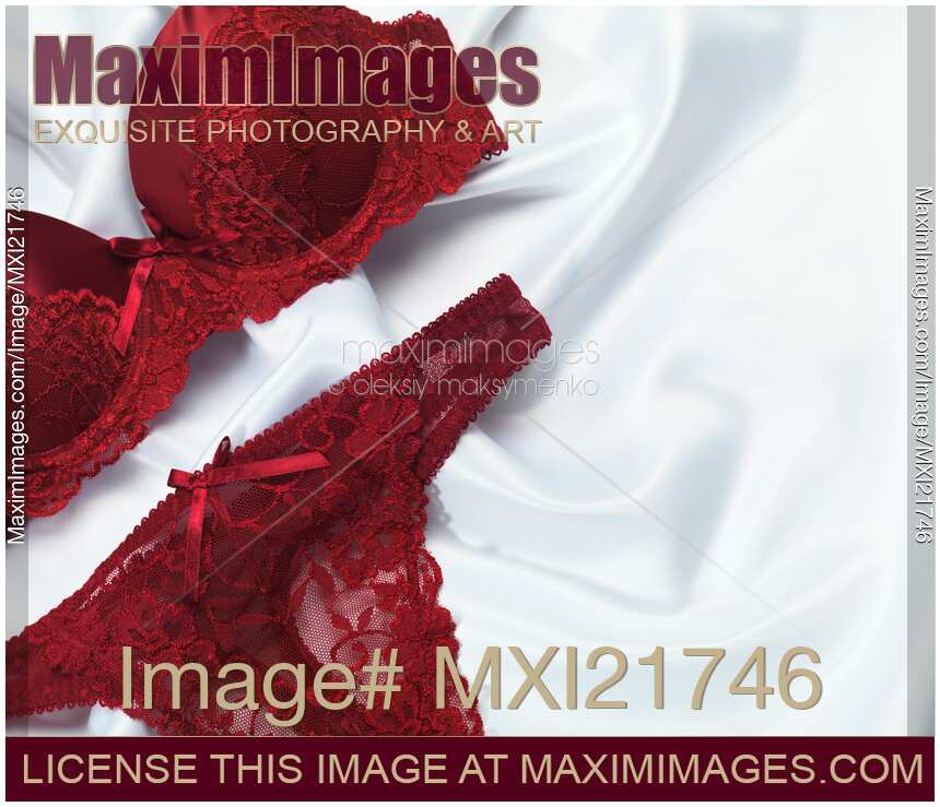 Red Lacy Underwear on Silky Fabric