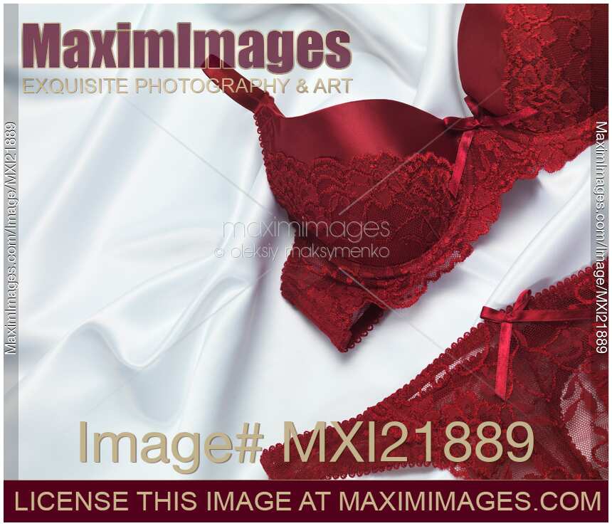 Red Lacy Underwear on Silky Fabric