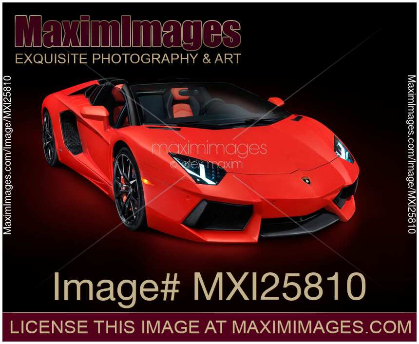Red Lamborghini Aventador LP 700-4 Roadster sports car