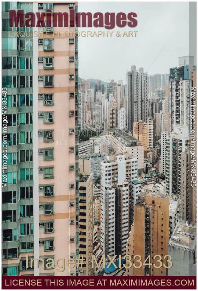 Residential high-rise buildings in Hong Kong city China