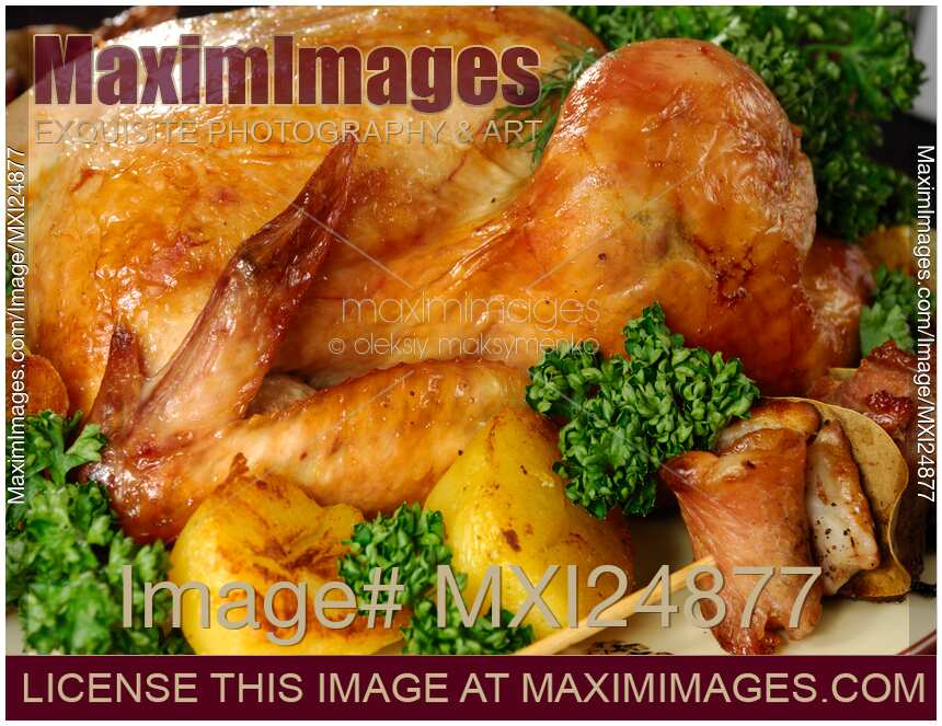 Roast chicken closeup