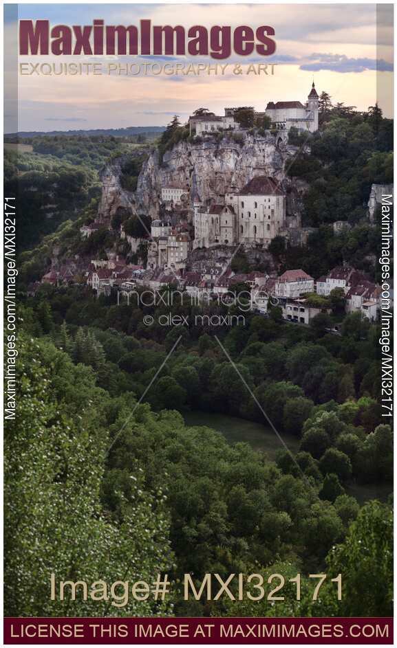 Rocamadour historic Medieval town on rocks of a cliff in Southwestern France