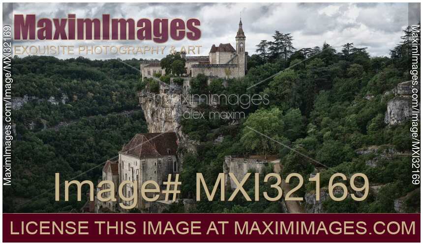 Rocamadour Medieval clifftop village in dramatic landscape scenery in Southern France