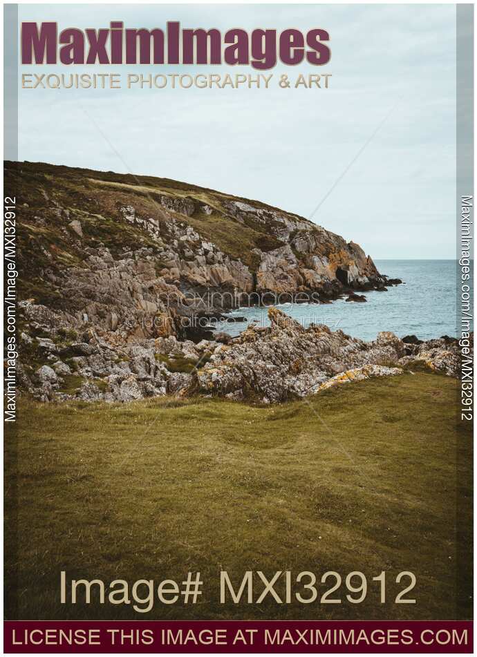 Rocky sea shore and cliffs in landscape nature scenery Co Louth Ireland