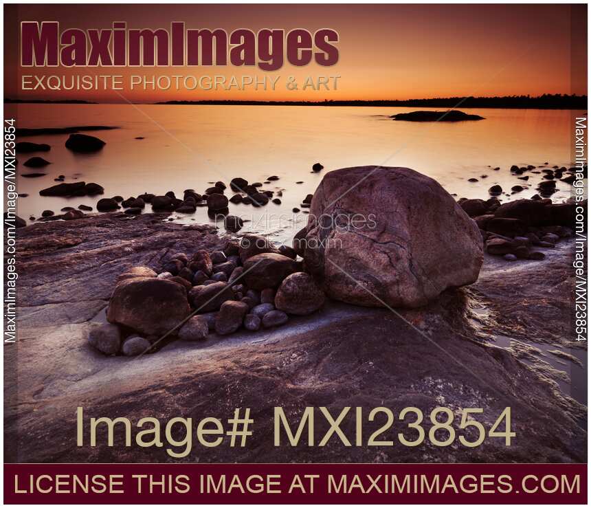 Rocky Shore at Twilight