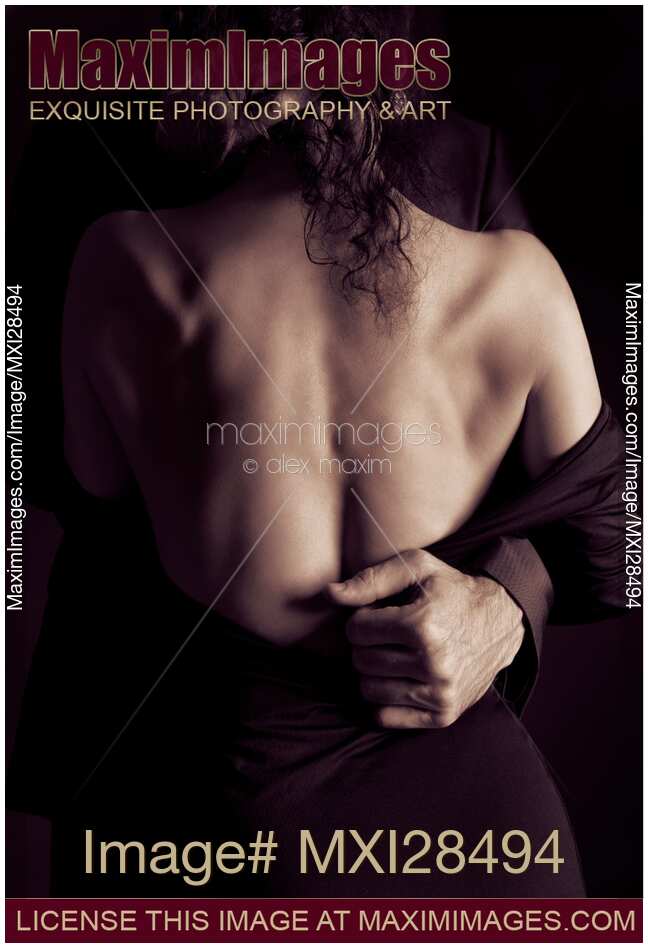 Romantic sensual portrait of man and woman embracing