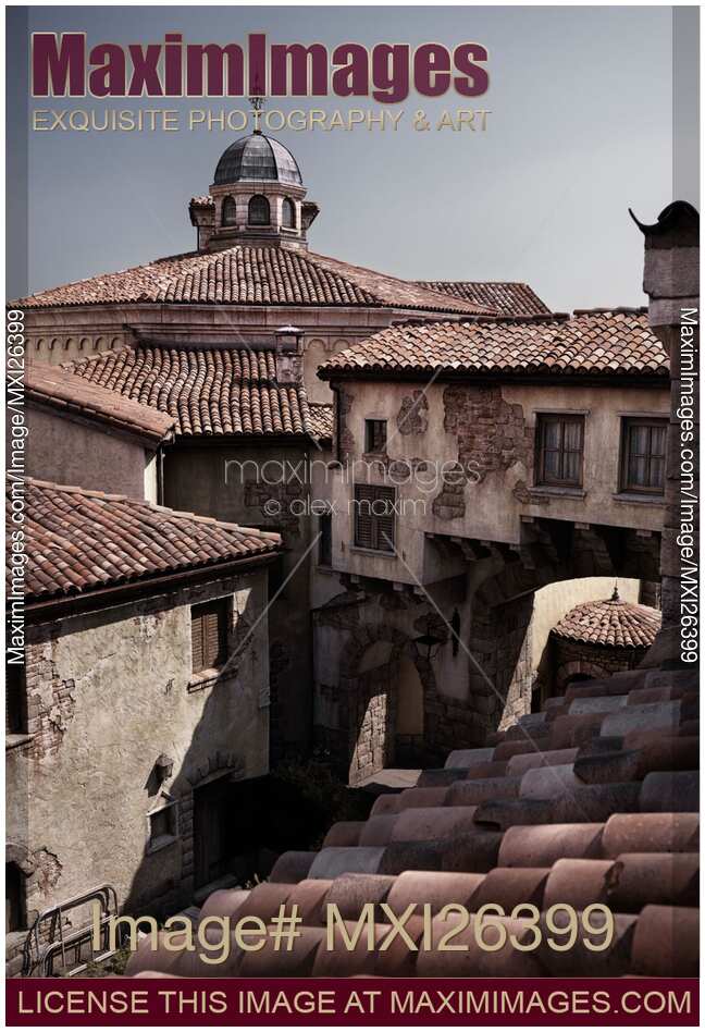 Rooftops of old houses in Venetian town