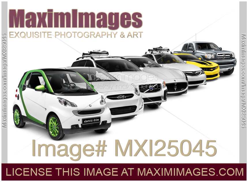 Row of different cars