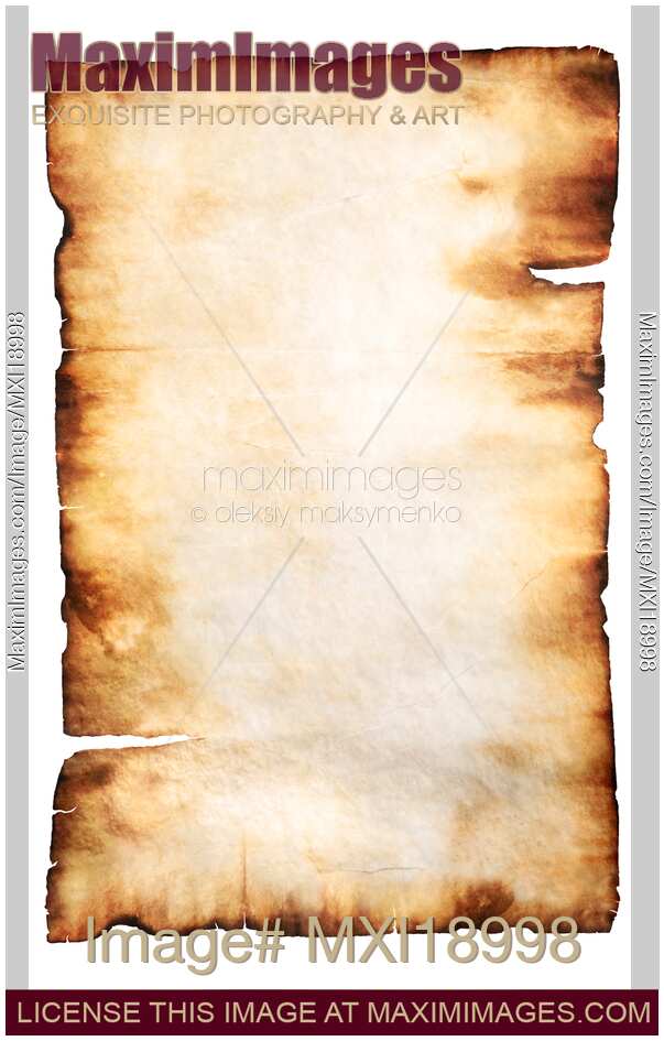 Rustic Parchment Paper Background With Burnt Edges
