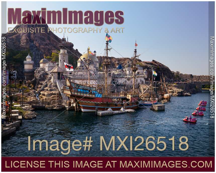 Sailing ship at Tokyo Disneysea Mediterranean harbor