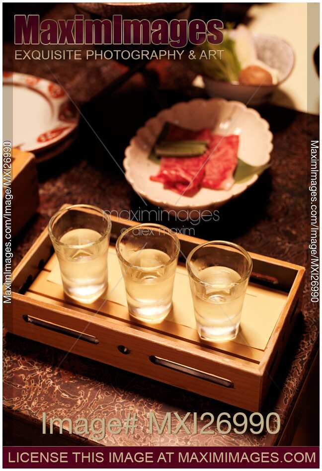 Sake in glasses