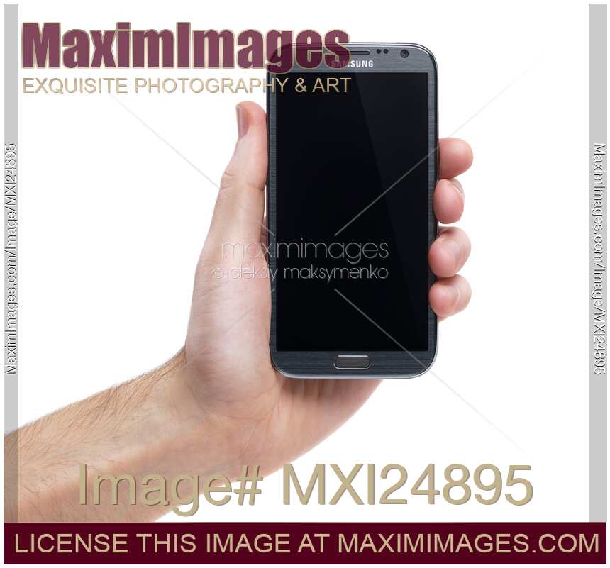 Samsung Galaxy Note 2 phone in a hand