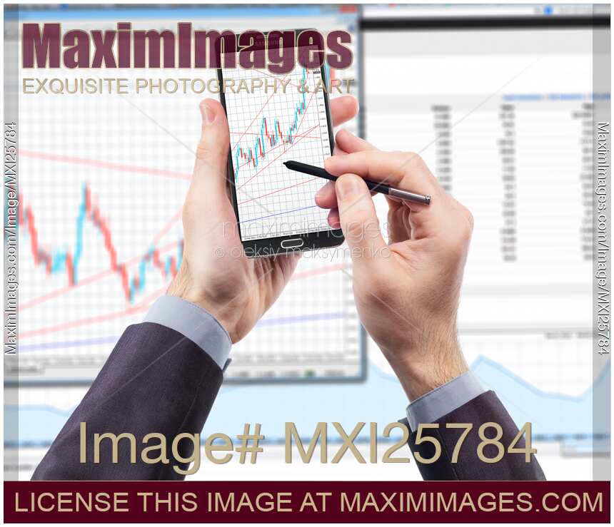 Samsung Galaxy Note III smartphone with stock charts