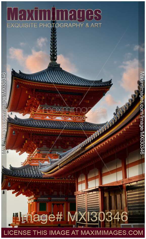 Sanju-no-to three-story pagoda of Kiyomizu-dera temple in Kyoto Japan