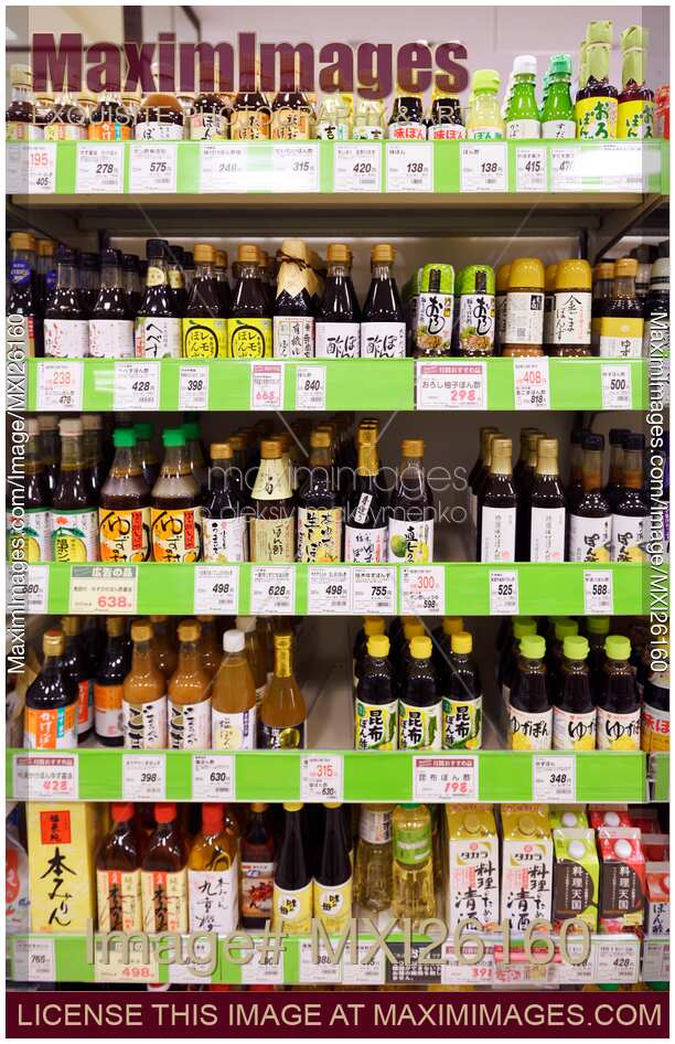 Sauces in a Japanese store