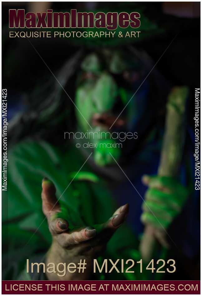 Scary Old Witch with Outstretched Hand